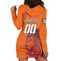 Custom Netherlands Football Hoodie Dress Oranje Lion - Wonder Print Shop