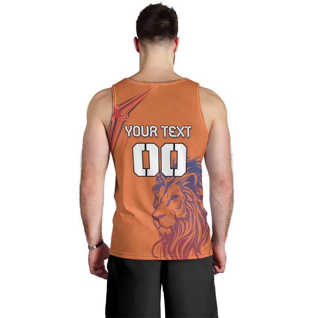 Custom Netherlands Football Men Tank Top Oranje Lion - Wonder Print Shop