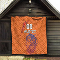 Custom Netherlands Football Quilt Oranje Lion - Wonder Print Shop
