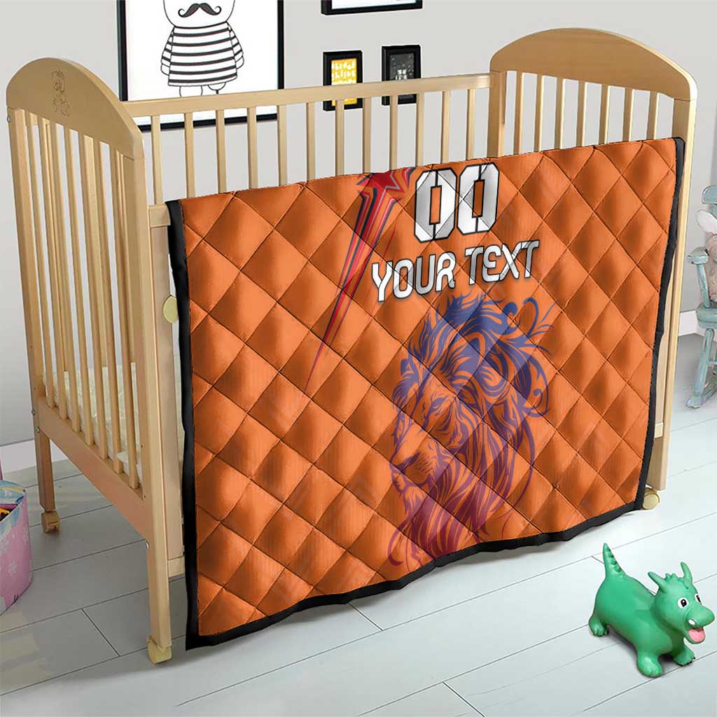 Custom Netherlands Football Quilt Oranje Lion - Wonder Print Shop