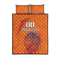 Custom Netherlands Football Quilt Bed Set Oranje Lion - Wonder Print Shop