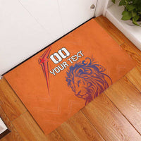 Custom Netherlands Football Rubber Doormat Oranje Lion - Wonder Print Shop