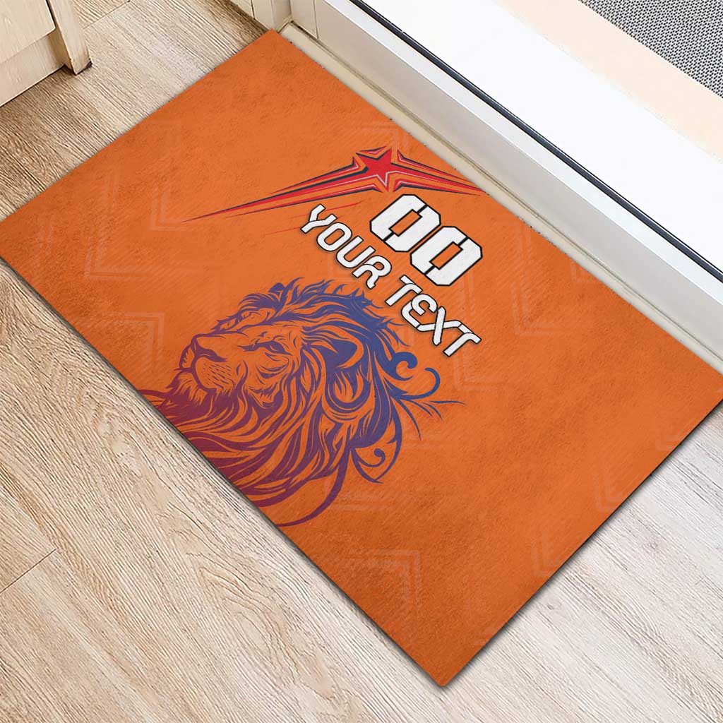 Custom Netherlands Football Rubber Doormat Oranje Lion - Wonder Print Shop