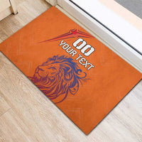 Custom Netherlands Football Rubber Doormat Oranje Lion - Wonder Print Shop