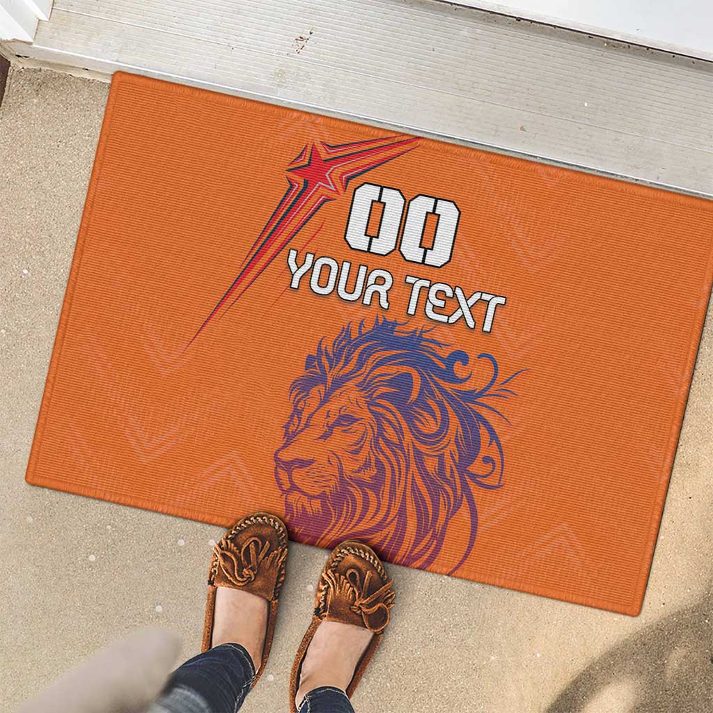 Custom Netherlands Football Rubber Doormat Oranje Lion - Wonder Print Shop