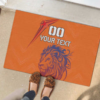 Custom Netherlands Football Rubber Doormat Oranje Lion - Wonder Print Shop