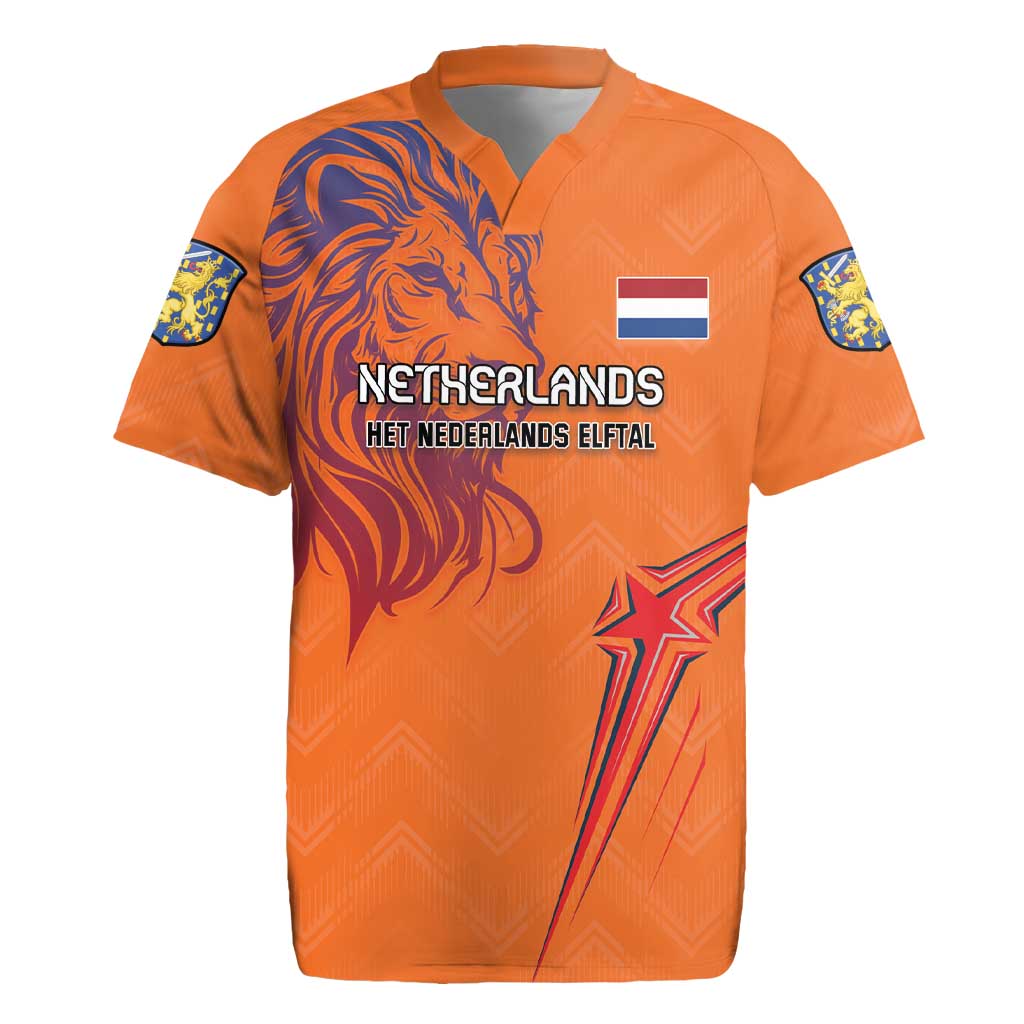 Custom Netherlands Football Rugby Jersey Oranje Lion - Wonder Print Shop
