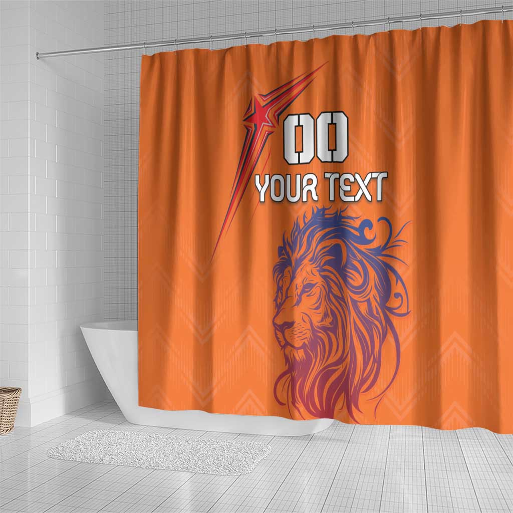 Custom Netherlands Football Shower Curtain Oranje Lion