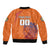Custom Netherlands Football Sleeve Zip Bomber Jacket Oranje Lion - Wonder Print Shop