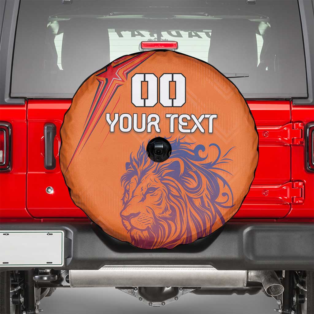 Custom Netherlands Football Spare Tire Cover Oranje Lion - Wonder Print Shop