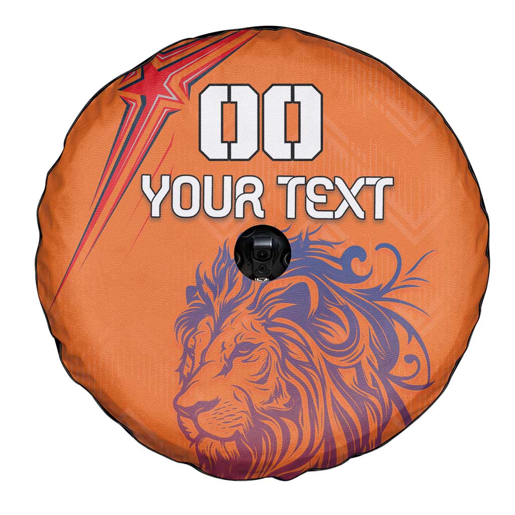 Custom Netherlands Football Spare Tire Cover Oranje Lion - Wonder Print Shop