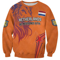 Custom Netherlands Football Sweatshirt Oranje Lion - Wonder Print Shop