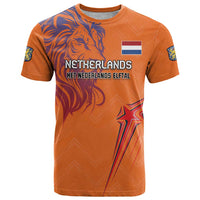 Custom Netherlands Football T Shirt Oranje Lion - Wonder Print Shop