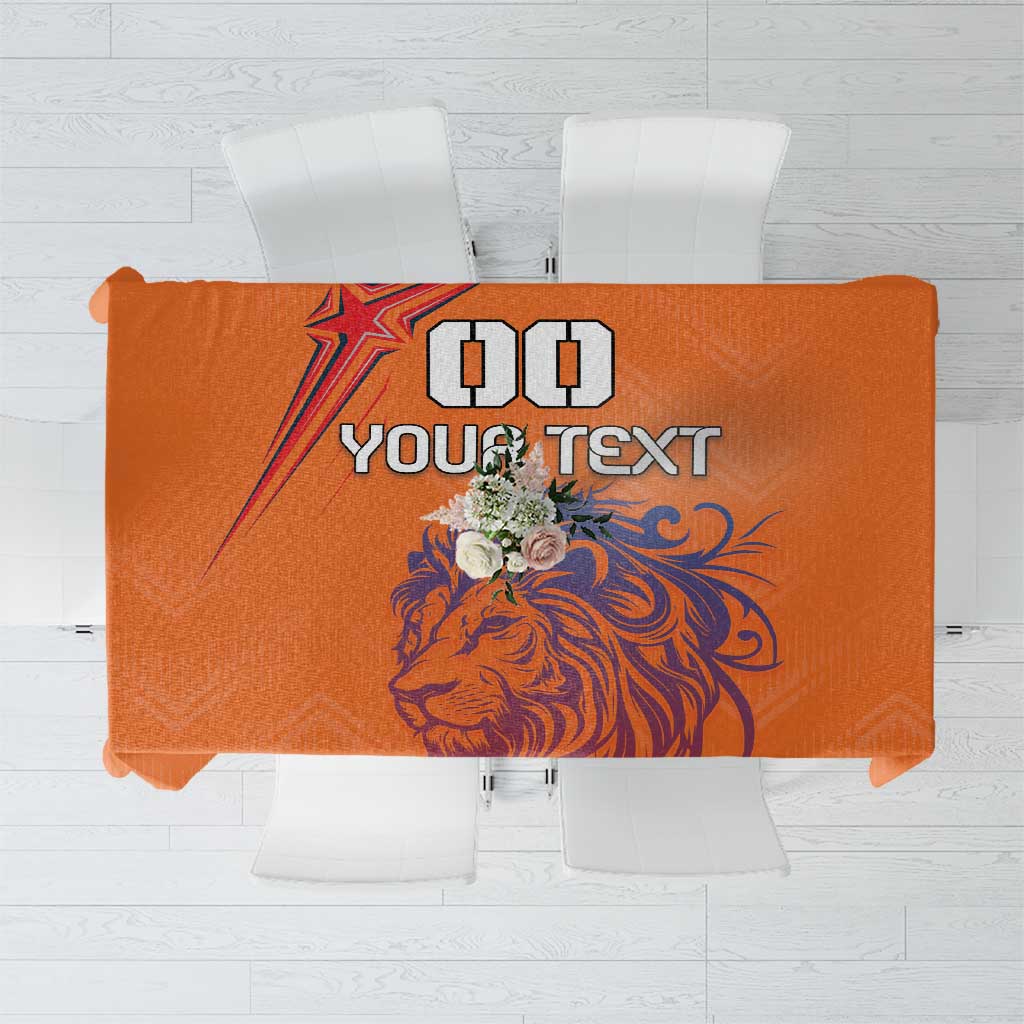 Custom Netherlands Football Tablecloth Oranje Lion - Wonder Print Shop
