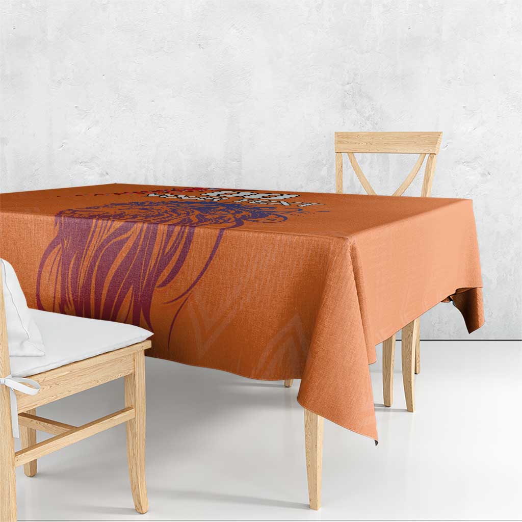 Custom Netherlands Football Tablecloth Oranje Lion - Wonder Print Shop