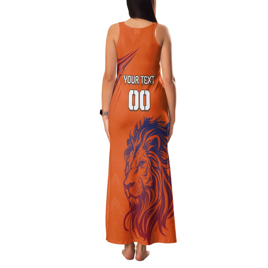 Custom Netherlands Football Tank Maxi Dress Oranje Lion - Wonder Print Shop