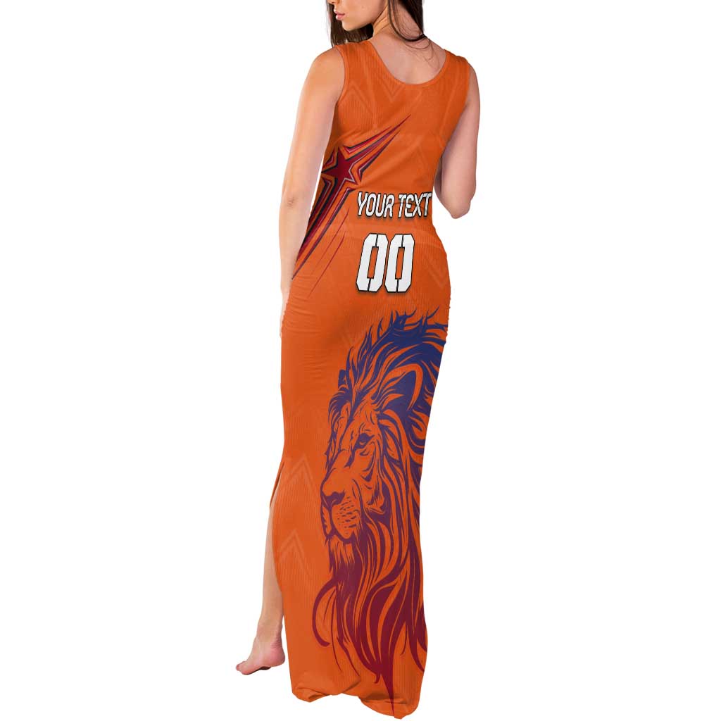 Custom Netherlands Football Tank Maxi Dress Oranje Lion - Wonder Print Shop