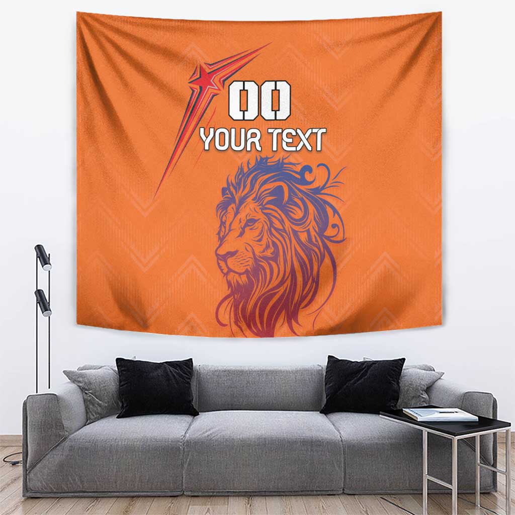 Custom Netherlands Football Tapestry Oranje Lion - Wonder Print Shop