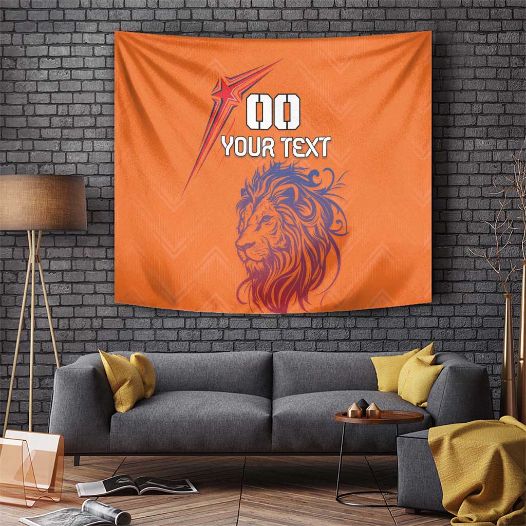 Custom Netherlands Football Tapestry Oranje Lion - Wonder Print Shop
