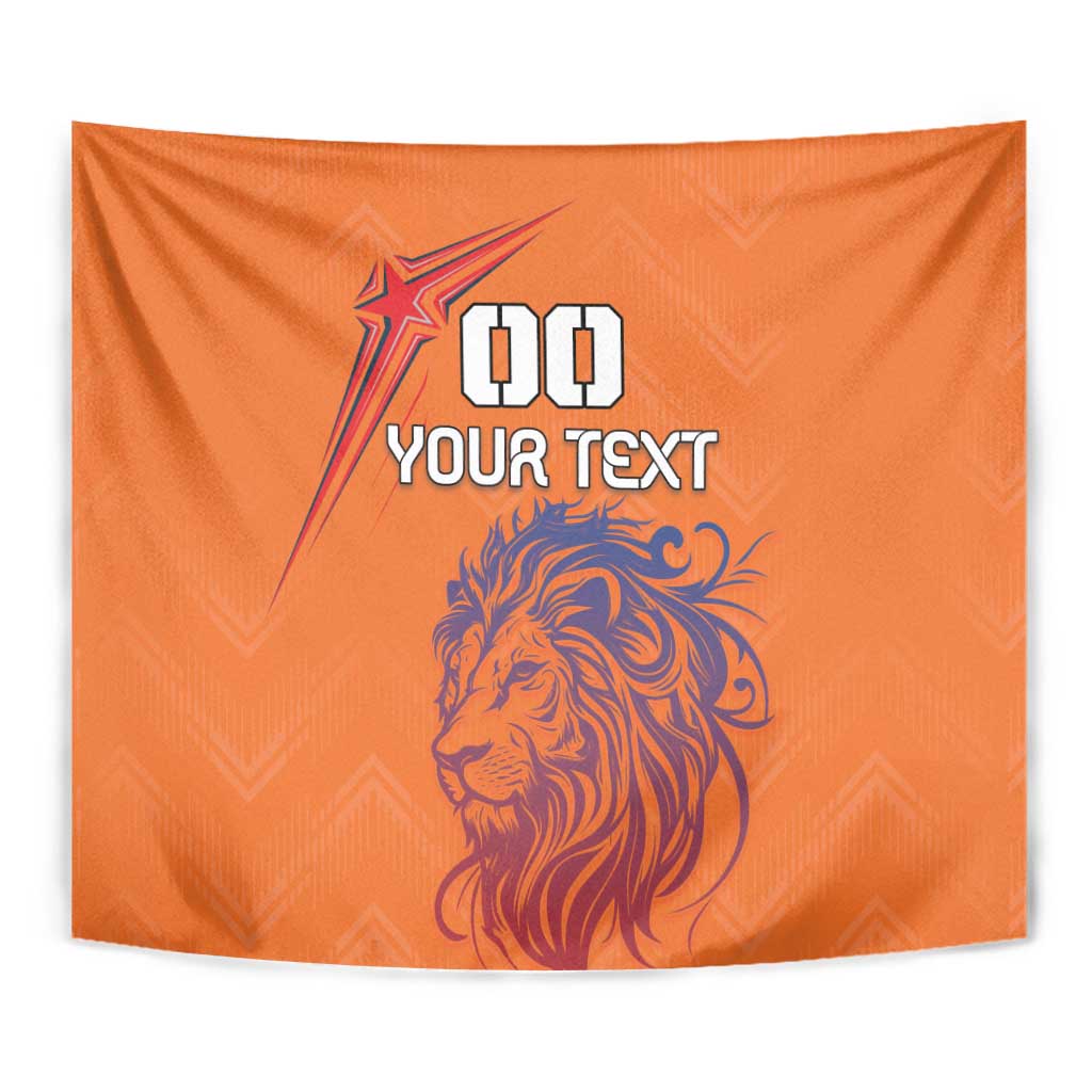 Custom Netherlands Football Tapestry Oranje Lion - Wonder Print Shop