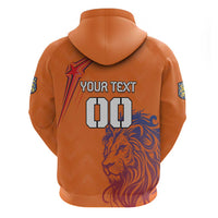Custom Netherlands Football Zip Hoodie Oranje Lion - Wonder Print Shop