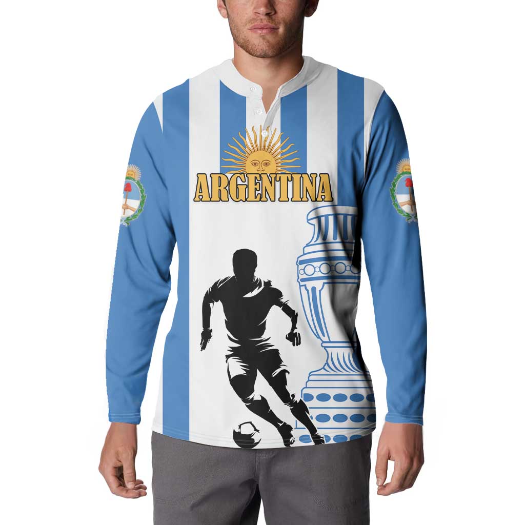 Custom Argentina Football Button Sweatshirt We Are The Champions - Wonder Print Shop