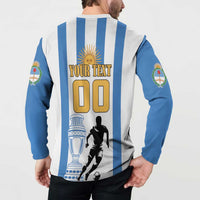 Custom Argentina Football Button Sweatshirt We Are The Champions - Wonder Print Shop