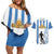 Custom Argentina Football Couples Matching Off Shoulder Short Dress and Hawaiian Shirt We Are The Champions - Wonder Print Shop