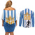 Custom Argentina Football Couples Matching Off Shoulder Short Dress and Long Sleeve Button Shirt We Are The Champions - Wonder Print Shop