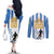 Custom Argentina Football Couples Matching Off The Shoulder Long Sleeve Dress and Long Sleeve Button Shirt We Are The Champions