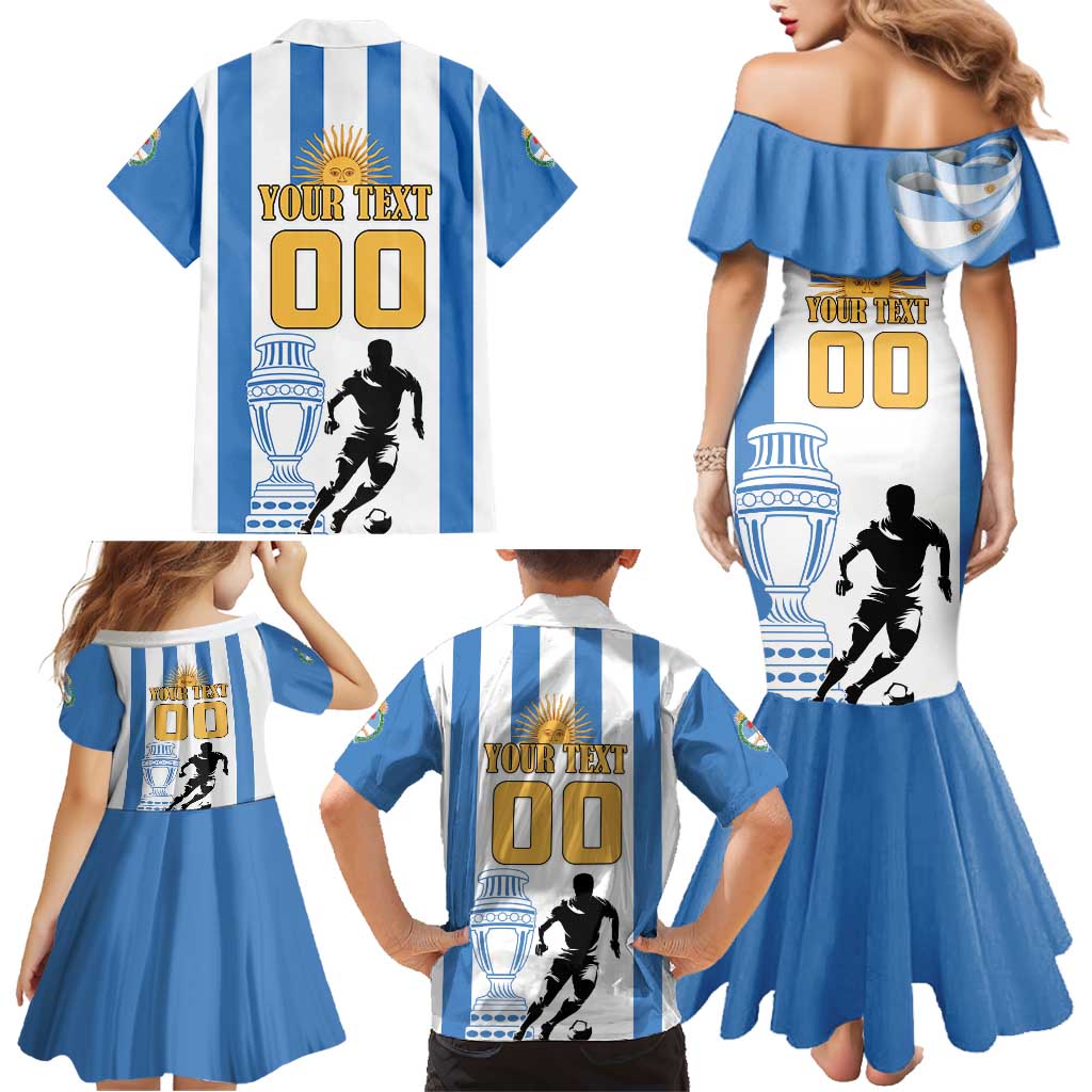 Custom Argentina Football Family Matching Mermaid Dress and Hawaiian Shirt We Are The Champions - Wonder Print Shop