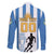 Custom Argentina Football Family Matching Off The Shoulder Long Sleeve Dress and Hawaiian Shirt We Are The Champions - Wonder Print Shop