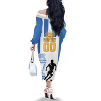 Custom Argentina Football Family Matching Off The Shoulder Long Sleeve Dress and Hawaiian Shirt We Are The Champions - Wonder Print Shop