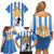 Custom Argentina Football Family Matching Off Shoulder Short Dress and Hawaiian Shirt We Are The Champions - Wonder Print Shop
