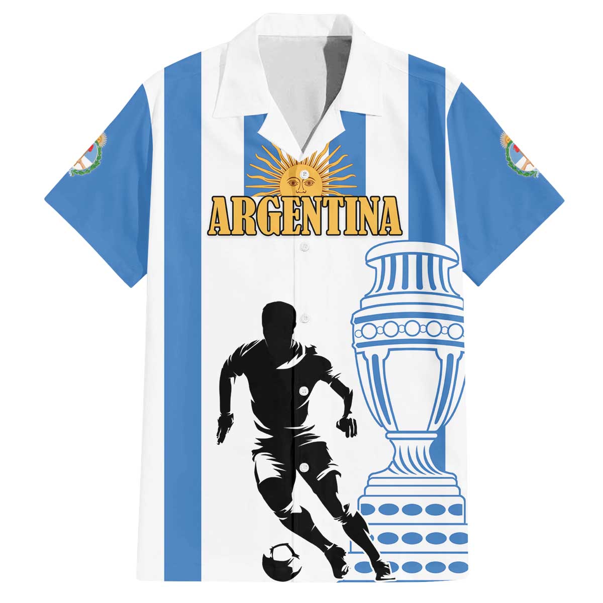 Custom Argentina Football Family Matching Puletasi and Hawaiian Shirt We Are The Champions - Wonder Print Shop