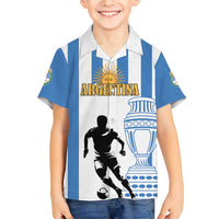 Custom Argentina Football Family Matching Short Sleeve Bodycon Dress and Hawaiian Shirt We Are The Champions - Wonder Print Shop