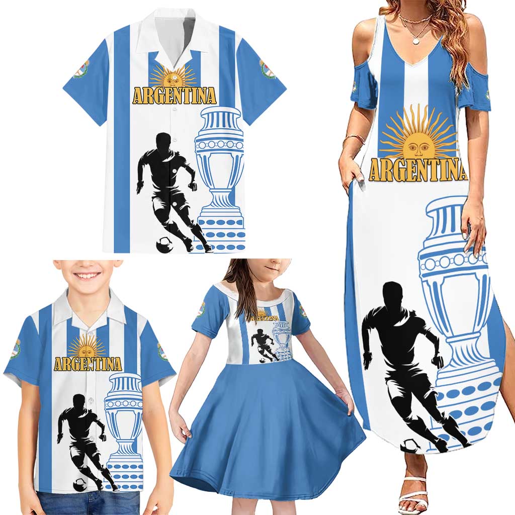 Custom Argentina Football Family Matching Summer Maxi Dress and Hawaiian Shirt We Are The Champions - Wonder Print Shop