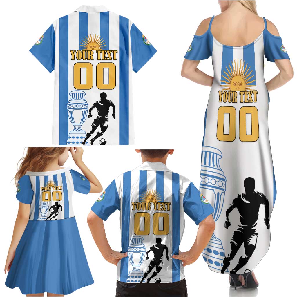 Custom Argentina Football Family Matching Summer Maxi Dress and Hawaiian Shirt We Are The Champions - Wonder Print Shop