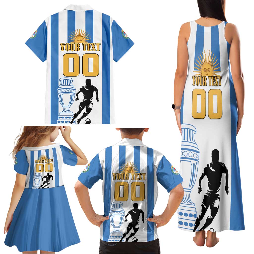 Custom Argentina Football Family Matching Tank Maxi Dress and Hawaiian Shirt We Are The Champions - Wonder Print Shop