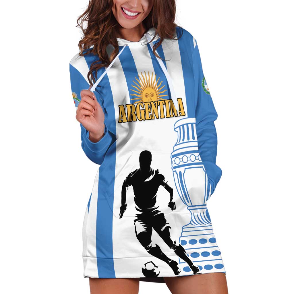 Custom Argentina Football Hoodie Dress We Are The Champions - Wonder Print Shop