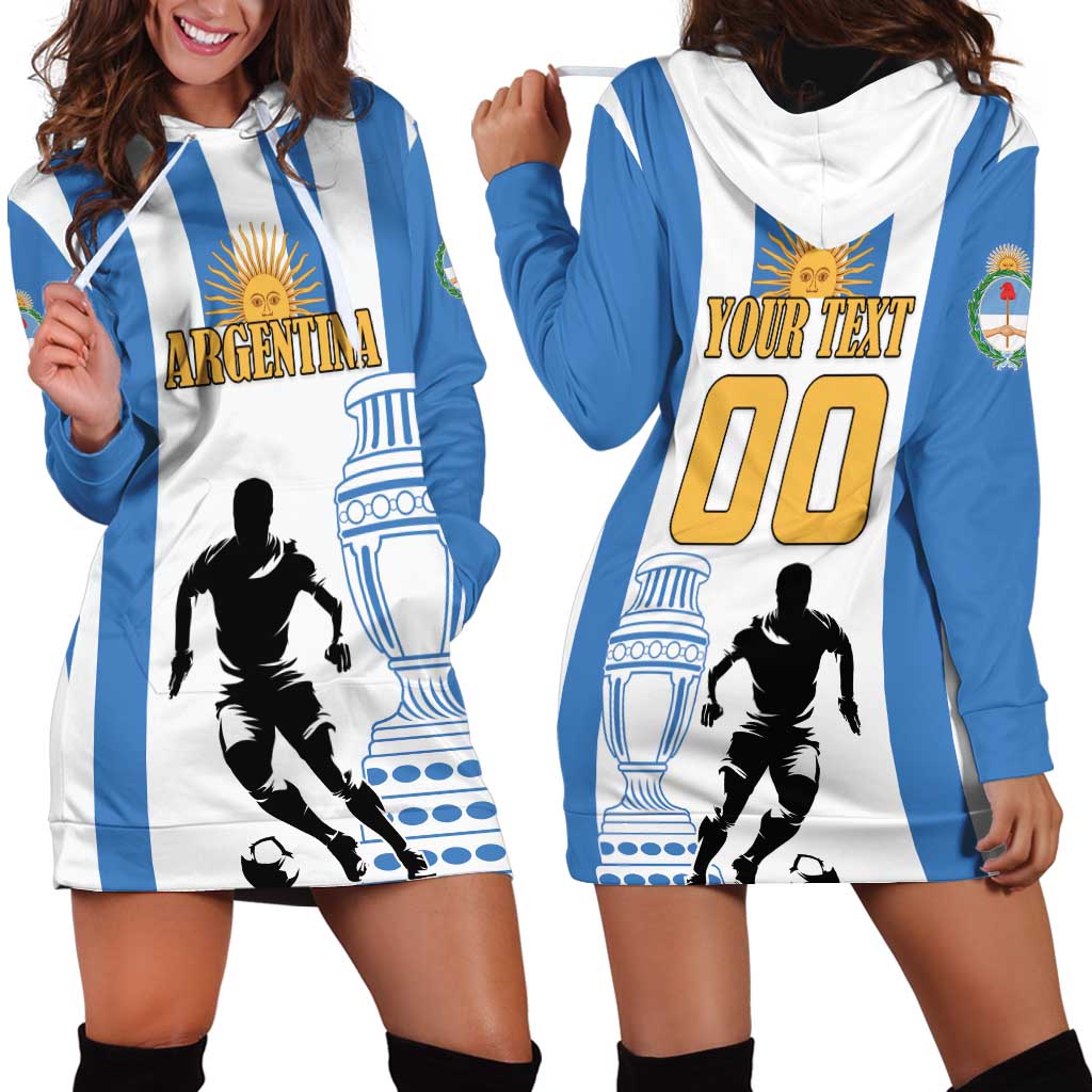 Custom Argentina Football Hoodie Dress We Are The Champions - Wonder Print Shop
