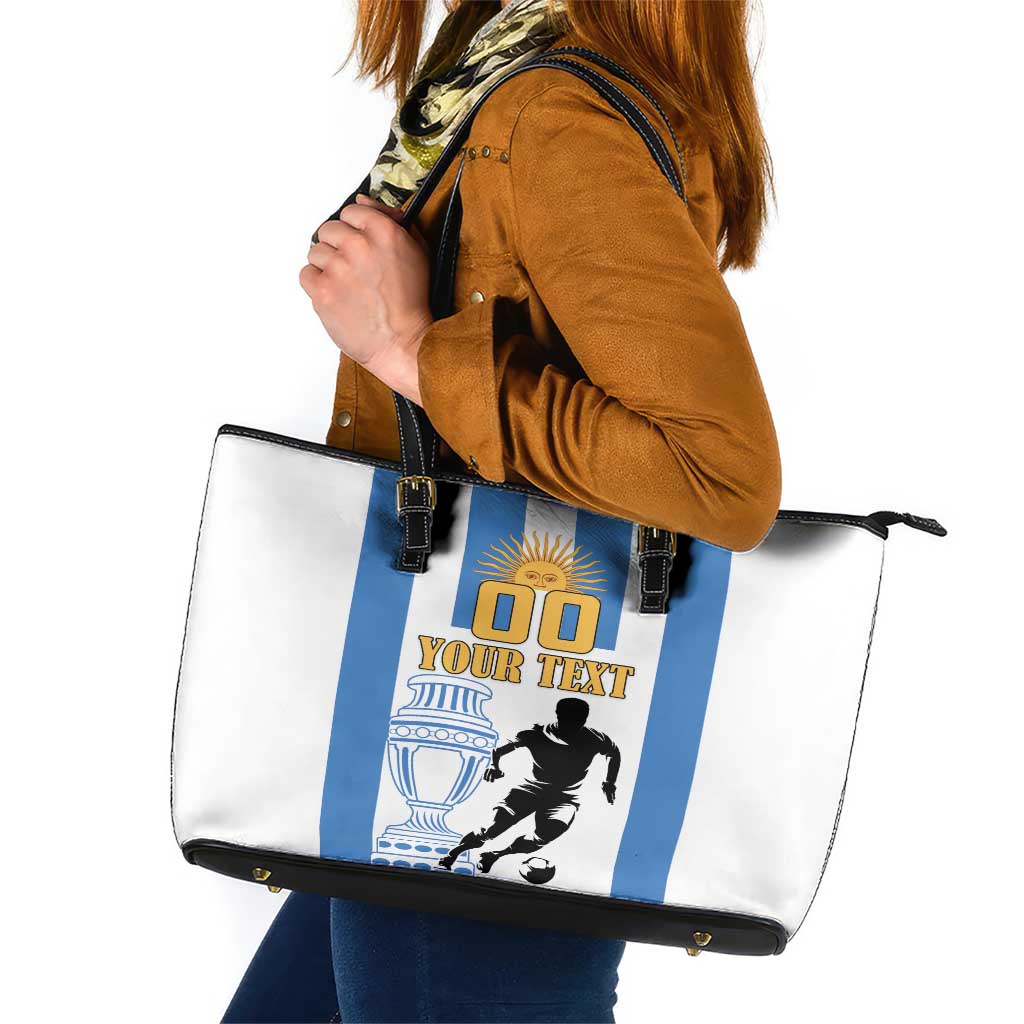 Custom Argentina Football Leather Tote Bag We Are The Champions - Wonder Print Shop