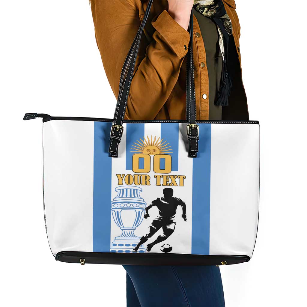 Custom Argentina Football Leather Tote Bag We Are The Champions - Wonder Print Shop