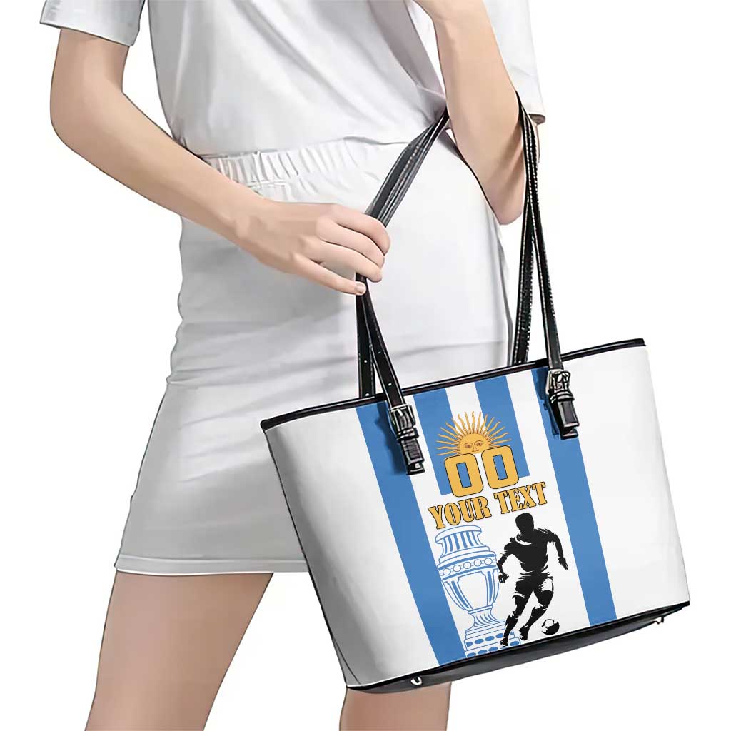 Custom Argentina Football Leather Tote Bag We Are The Champions - Wonder Print Shop