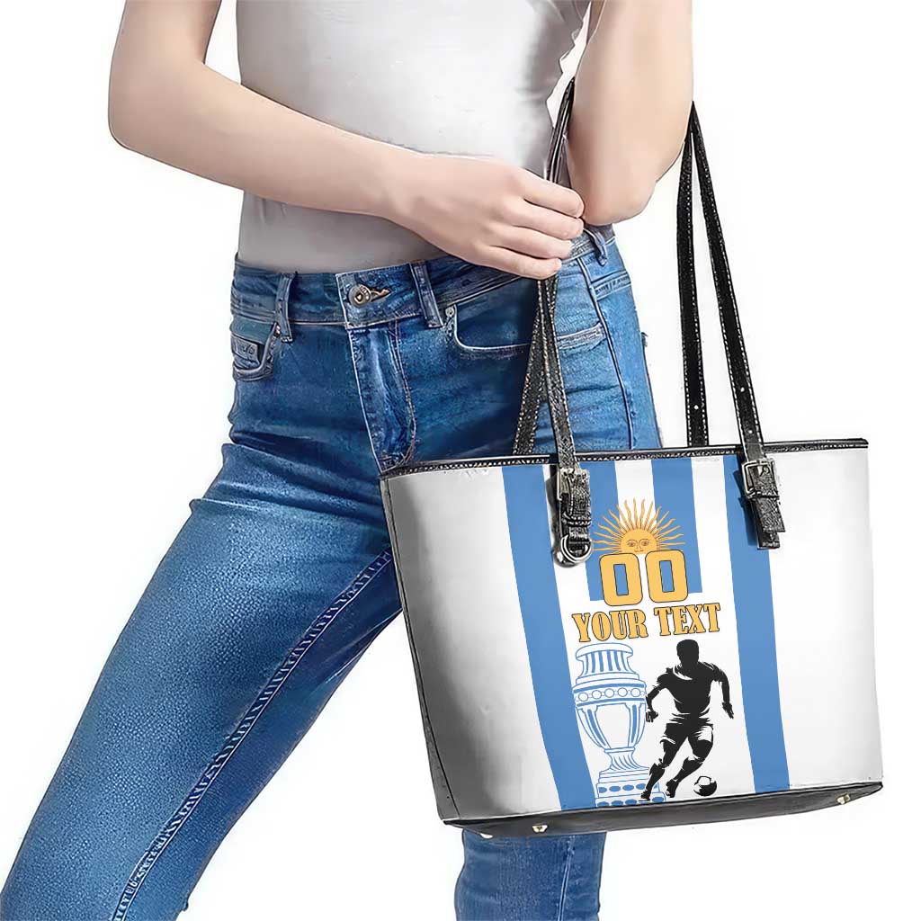 Custom Argentina Football Leather Tote Bag We Are The Champions - Wonder Print Shop