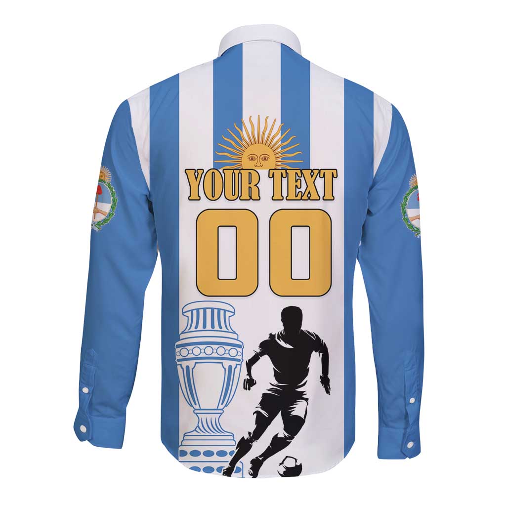 Custom Argentina Football Long Sleeve Button Shirt We Are The Champions - Wonder Print Shop