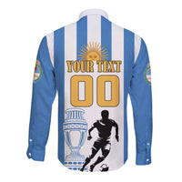Custom Argentina Football Long Sleeve Button Shirt We Are The Champions - Wonder Print Shop