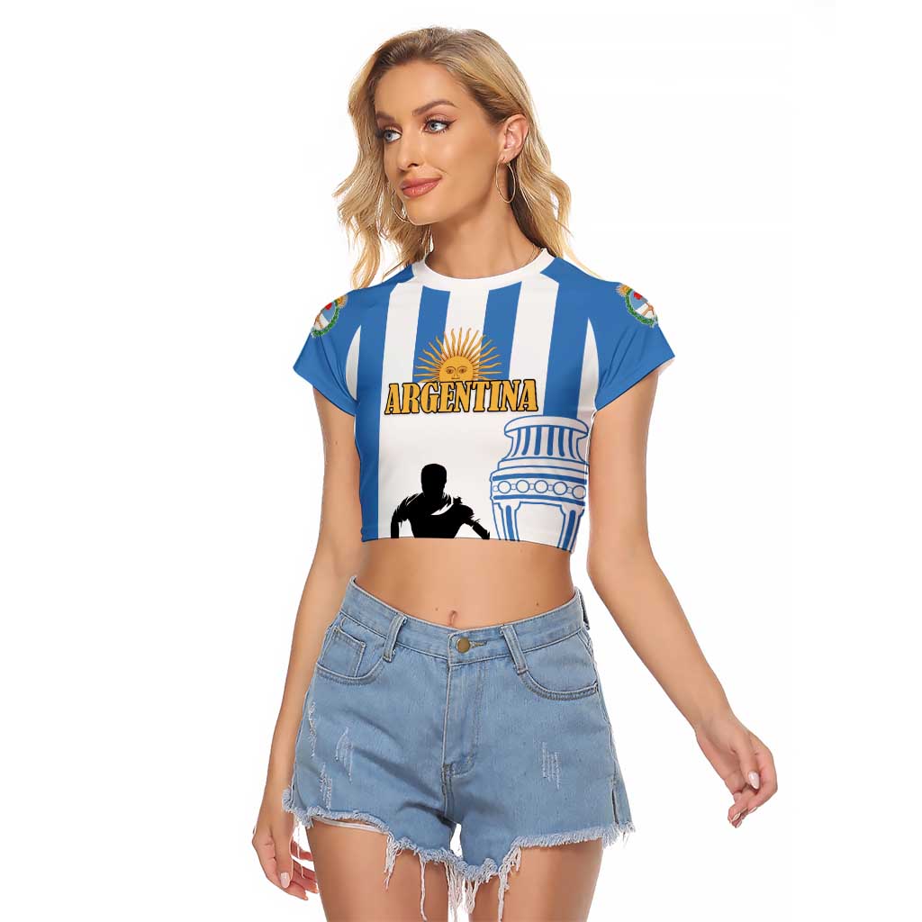 Custom Argentina Football Raglan Cropped T Shirt We Are The Champions - Wonder Print Shop