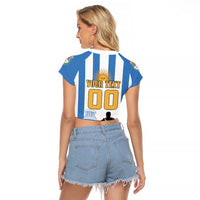 Custom Argentina Football Raglan Cropped T Shirt We Are The Champions - Wonder Print Shop