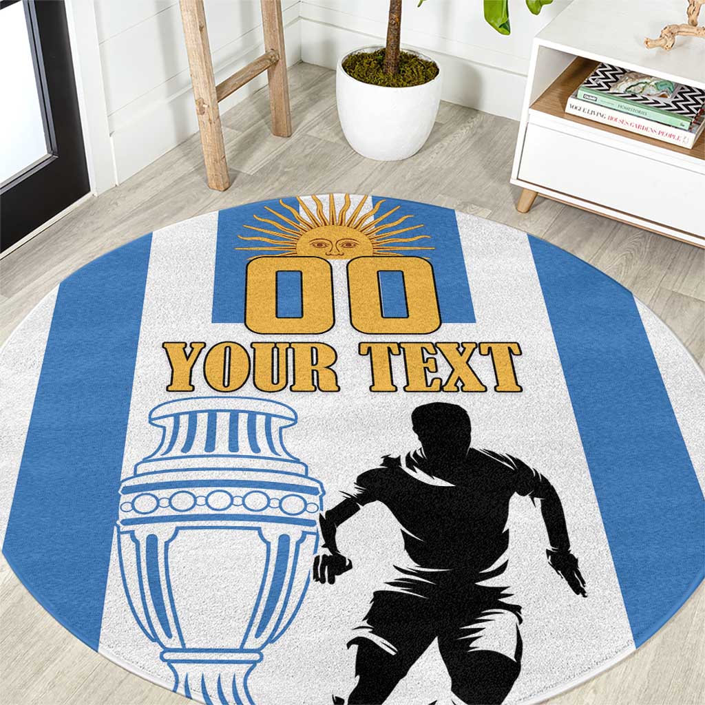 Custom Argentina Football Round Carpet We Are The Champions